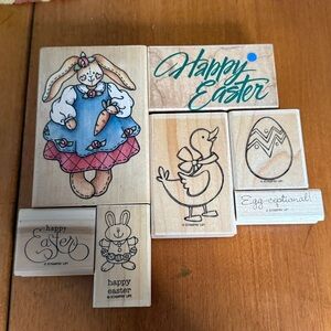 Stampin' Up! Hero Arts & Rubber Stampede Holiday Easter Bunny Duck Stamp Set 7